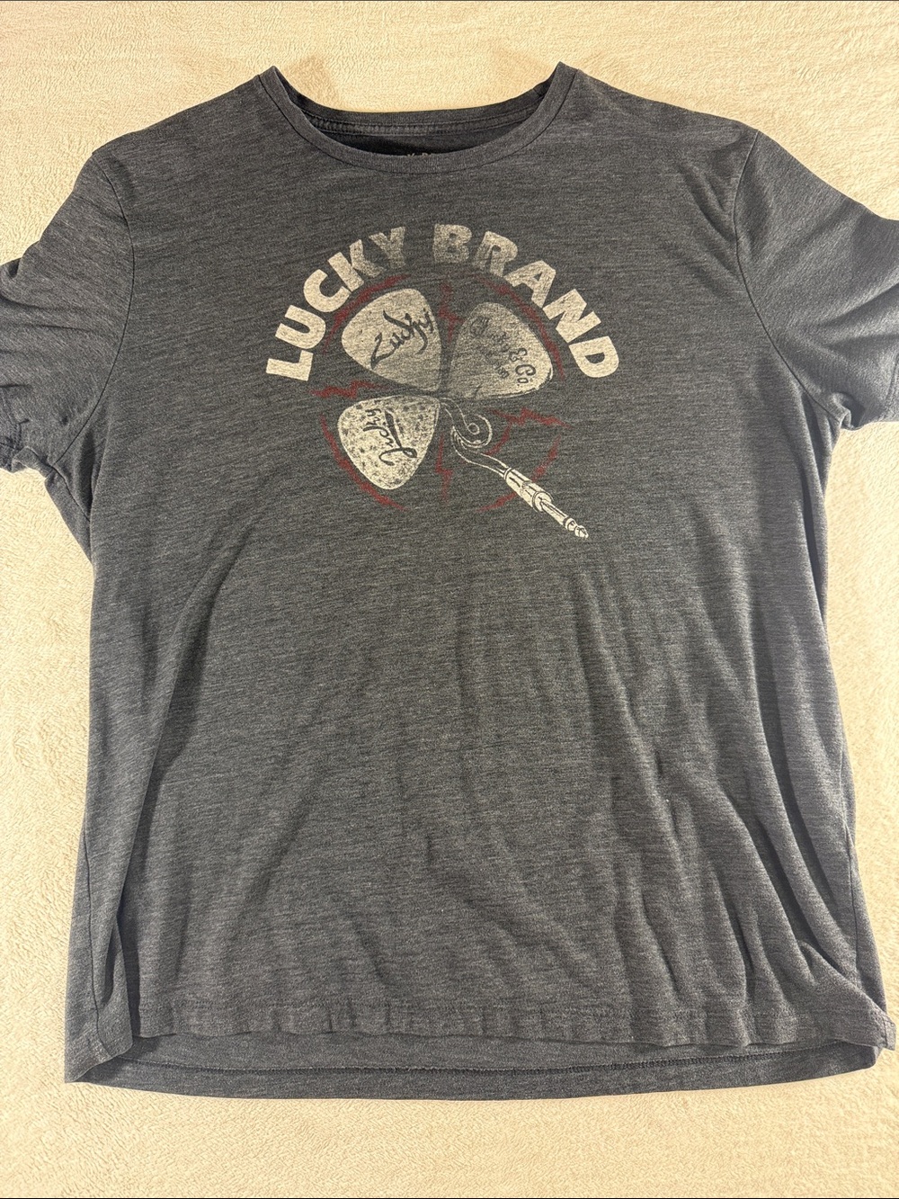Lucky Brand Dark Gray Men’s Short Sleeve Tee XL Triblend